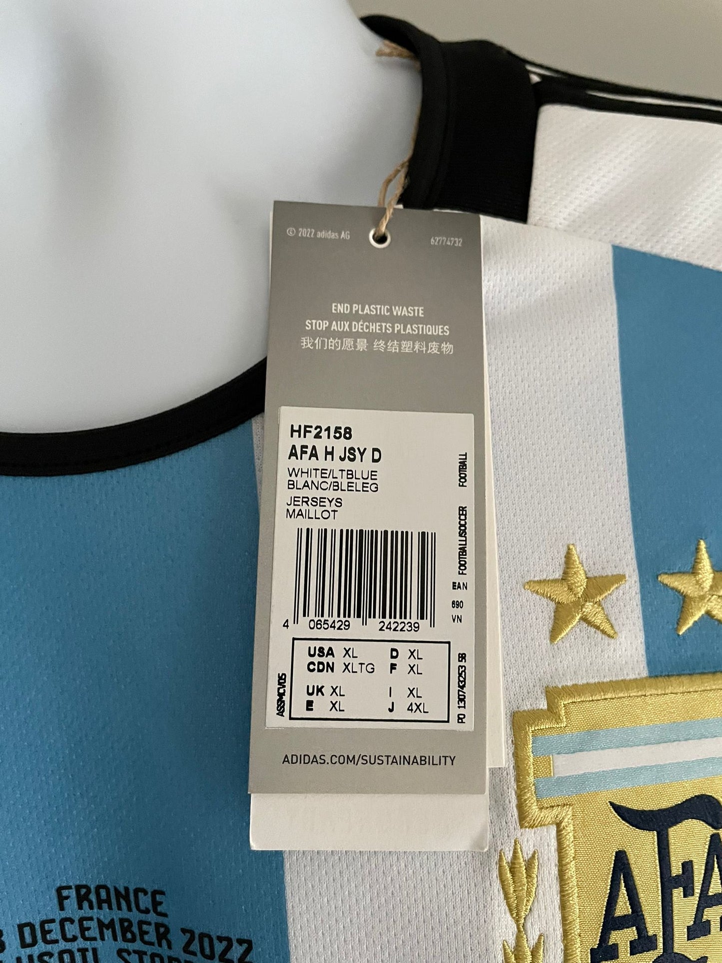 Argentina 2022 World Cup Final Shirt – Messi #10 – BNWT – UK XL